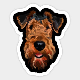 Adorable Airedale Terrier Dog Art Piece Sticker